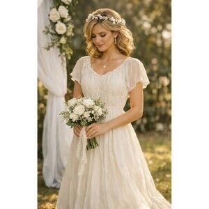 Beautiful Babydoll dress white ivory M Maurices New